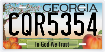 GA license plate CQR5354