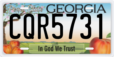 GA license plate CQR5731