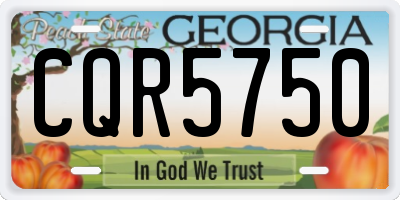 GA license plate CQR5750
