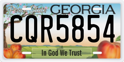 GA license plate CQR5854