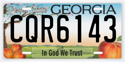GA license plate CQR6143