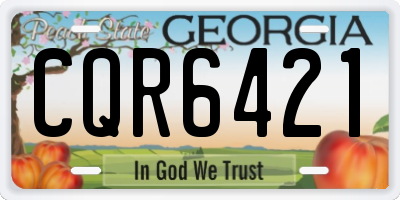 GA license plate CQR6421