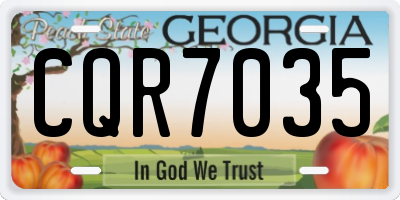 GA license plate CQR7035