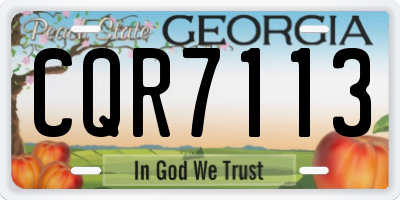 GA license plate CQR7113