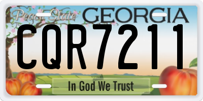 GA license plate CQR7211