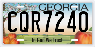 GA license plate CQR7240