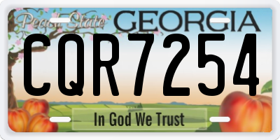 GA license plate CQR7254