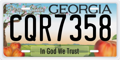 GA license plate CQR7358