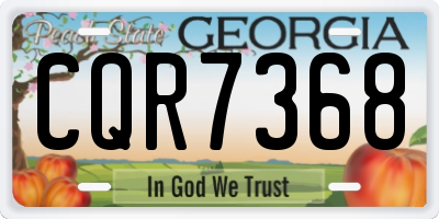 GA license plate CQR7368