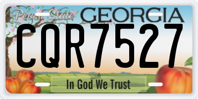 GA license plate CQR7527