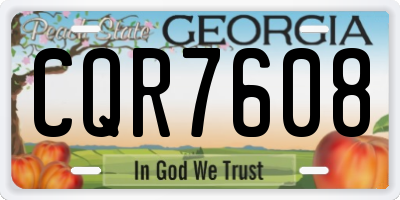 GA license plate CQR7608