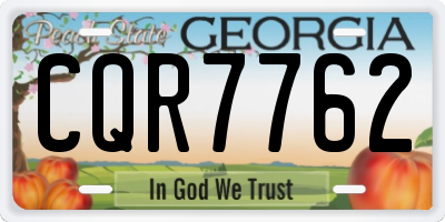 GA license plate CQR7762