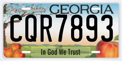 GA license plate CQR7893