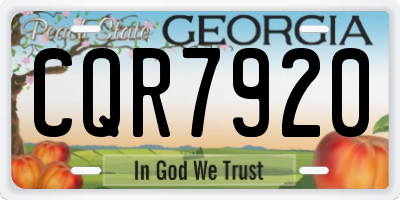 GA license plate CQR7920