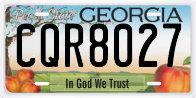 GA license plate CQR8027