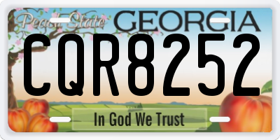 GA license plate CQR8252