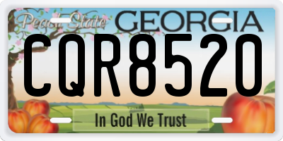 GA license plate CQR8520
