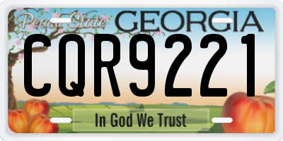 GA license plate CQR9221