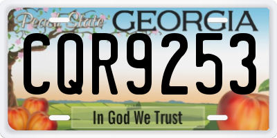 GA license plate CQR9253