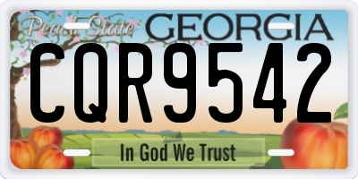 GA license plate CQR9542
