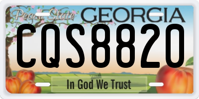 GA license plate CQS8820
