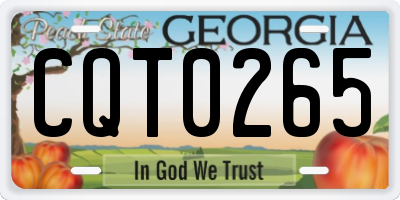 GA license plate CQT0265