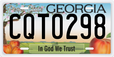 GA license plate CQT0298