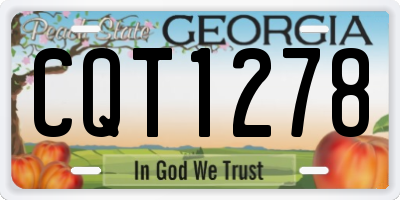 GA license plate CQT1278