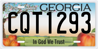 GA license plate CQT1293