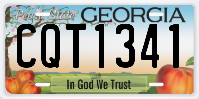 GA license plate CQT1341