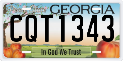 GA license plate CQT1343