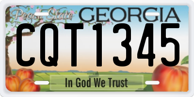 GA license plate CQT1345