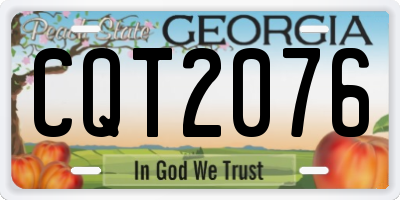 GA license plate CQT2076