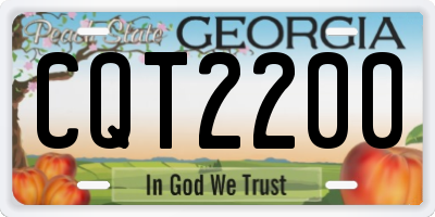GA license plate CQT2200