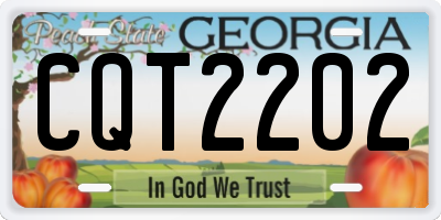 GA license plate CQT2202