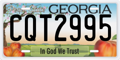 GA license plate CQT2995
