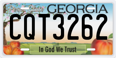 GA license plate CQT3262