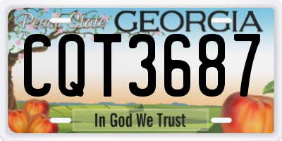 GA license plate CQT3687
