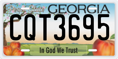 GA license plate CQT3695