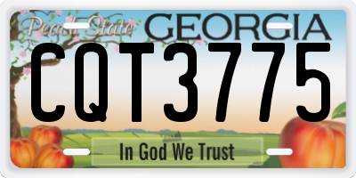GA license plate CQT3775