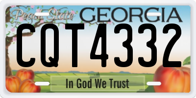 GA license plate CQT4332