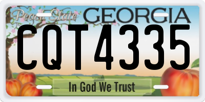 GA license plate CQT4335