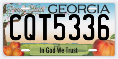 GA license plate CQT5336