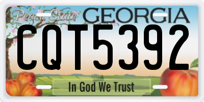 GA license plate CQT5392