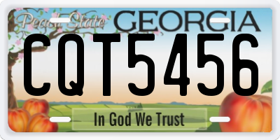 GA license plate CQT5456