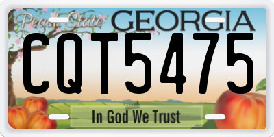GA license plate CQT5475