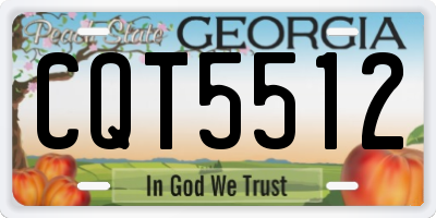 GA license plate CQT5512
