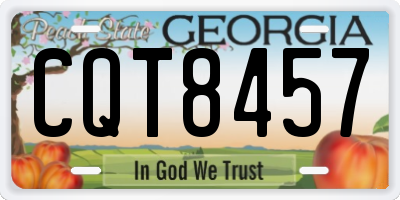 GA license plate CQT8457