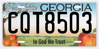 GA license plate CQT8503