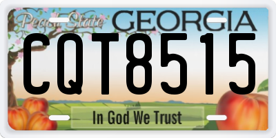 GA license plate CQT8515